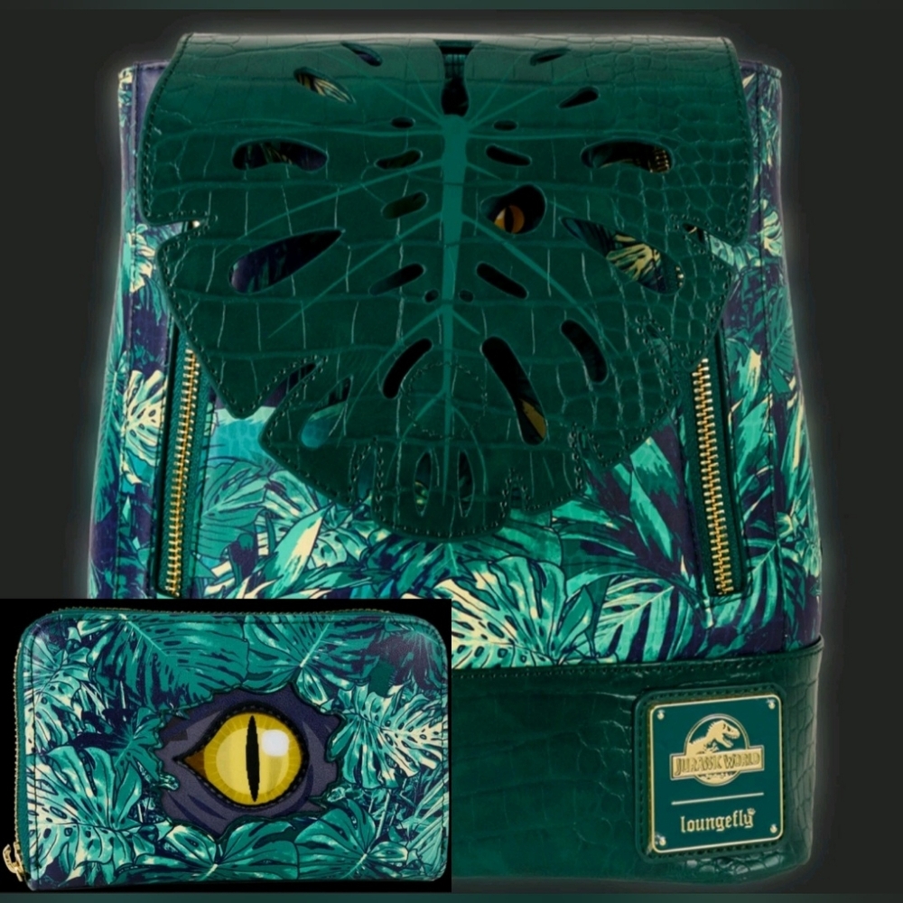Loungefly Universal Jurassic World Rebirth Mini Backpack & Wallet Set